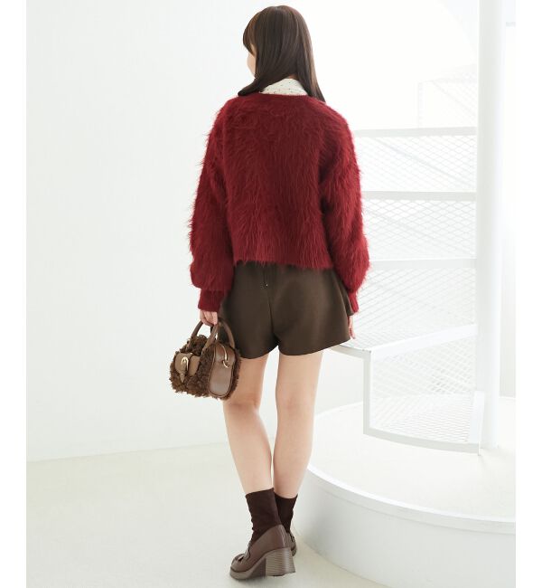  「ふわふわVネックショートカーデ」|カーディガン|