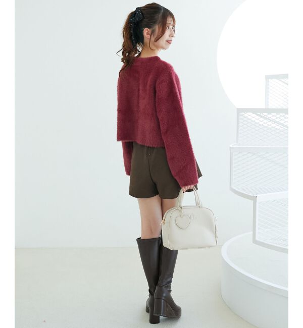  「&infin;ポケット付きフェザークルーカーデ」|カーディガン|