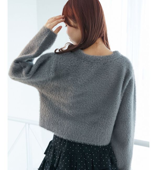  「&infin;ポケット付きフェザークルーカーデ」|カーディガン|