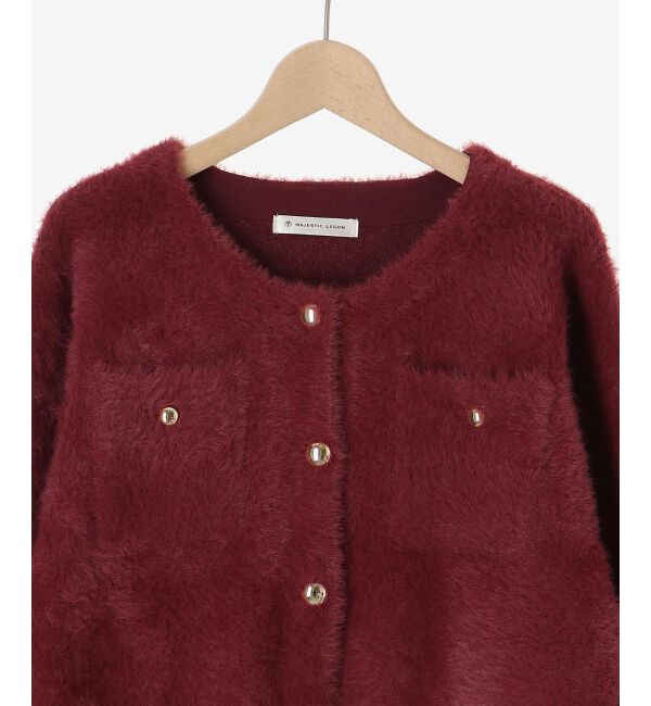  「&infin;ポケット付きフェザークルーカーデ」|カーディガン|