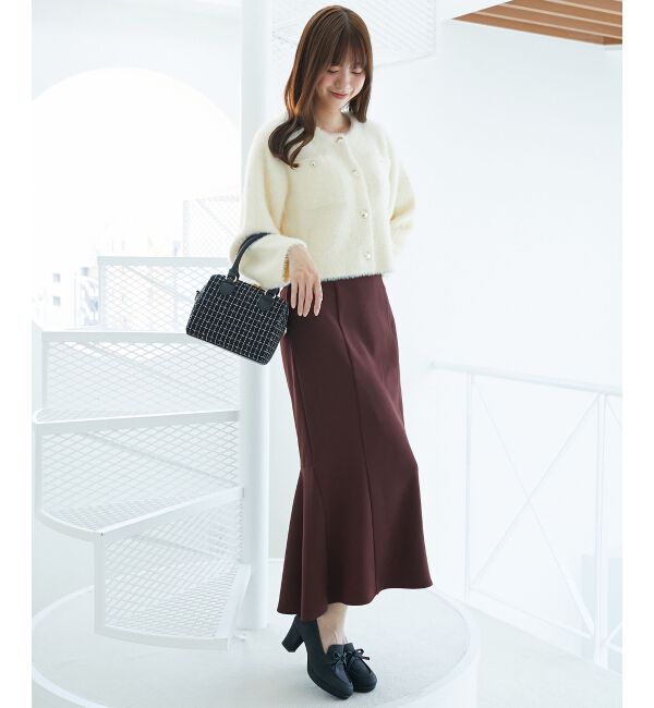  「&infin;ポケット付きフェザークルーカーデ」|カーディガン|