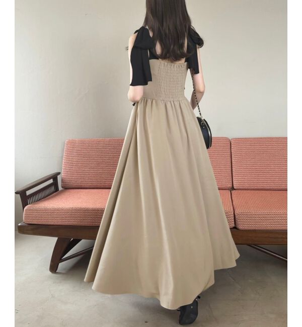  「◎配色肩リボンワンピース」|ワンピース|