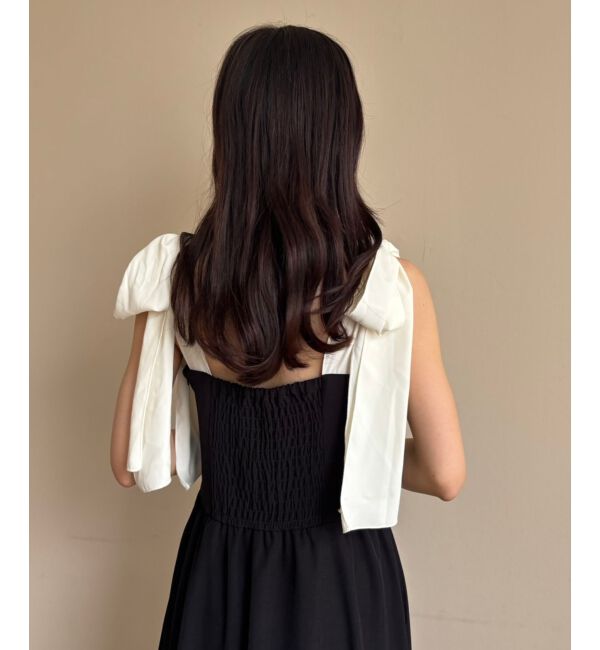  「◎配色肩リボンワンピース」|ワンピース|