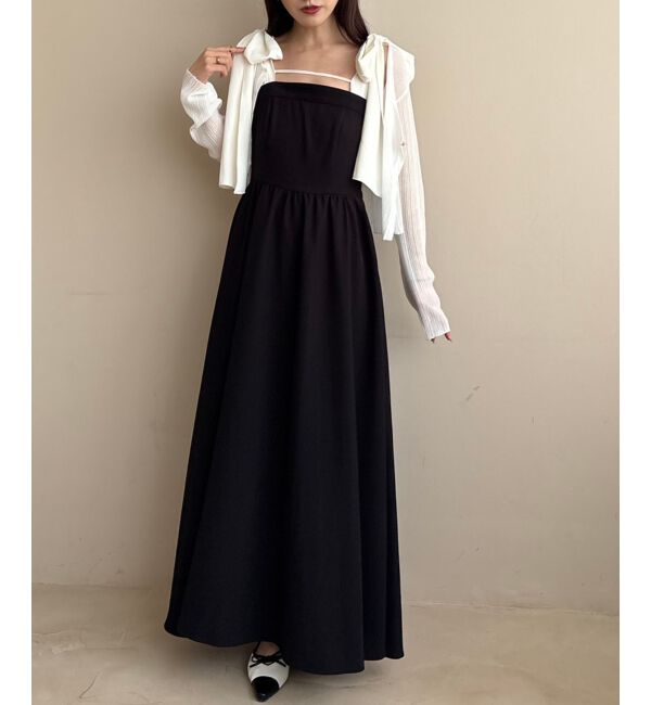  「◎配色肩リボンワンピース」|ワンピース|