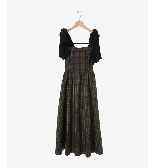  「◎配色肩リボンワンピース」|ワンピース|