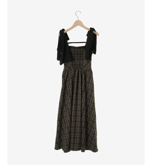  「◎配色肩リボンワンピース」|ワンピース|