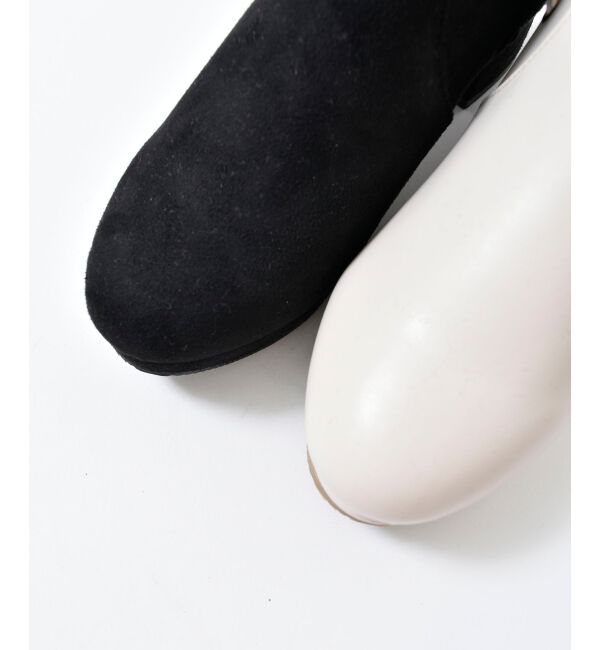  「サイドレースアップストレッチブーツ」|ショートブーツ|