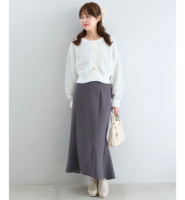  「アソートボタンツイードニットカーデ」|カーディガン|