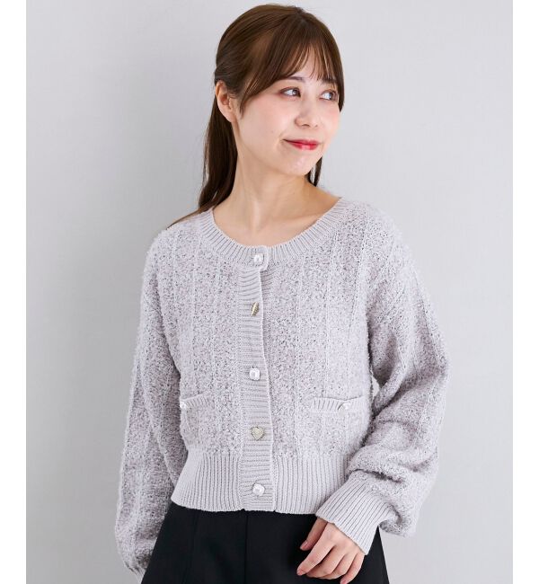  「アソートボタンツイードニットカーデ」|カーディガン|