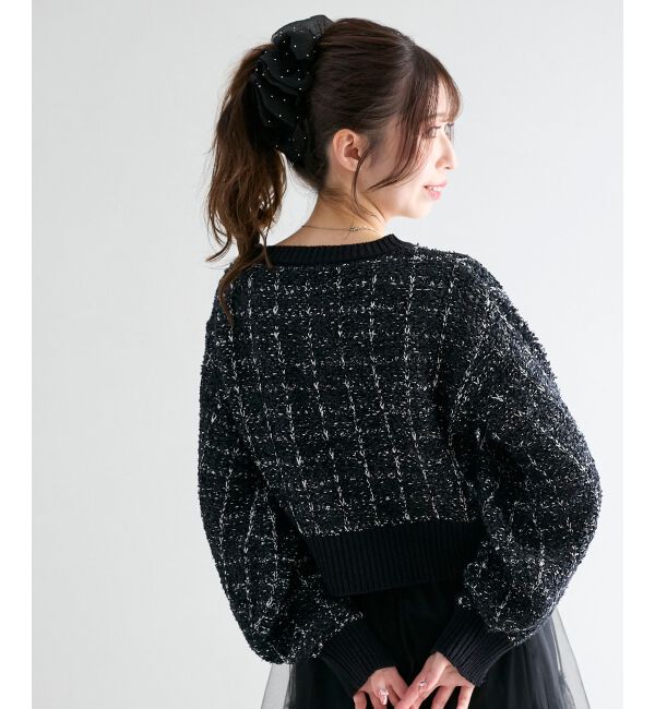  「アソートボタンツイードニットカーデ」|カーディガン|