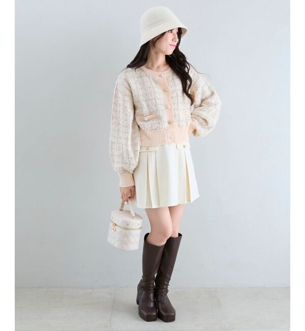  「アソートボタンツイードニットカーデ」|カーディガン|