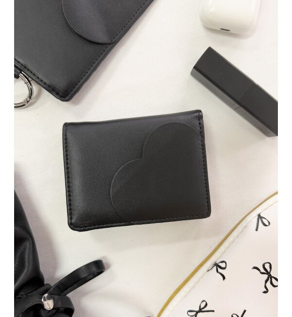  「ハートモチーフミニウォレット」|財布|ブラック