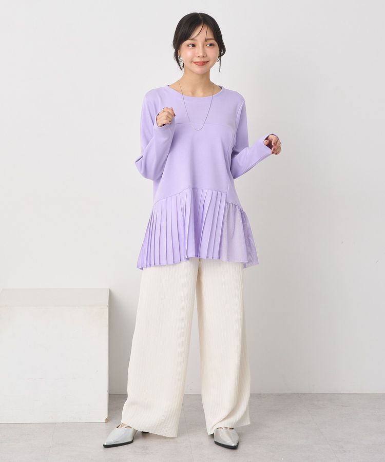 earth music&ecology「プリーツドッキングプルオーバー」|チュニック|