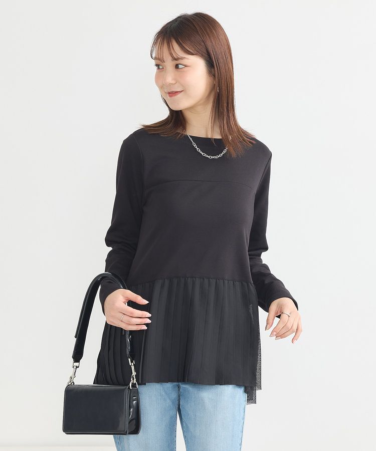 earth music&ecology「プリーツドッキングプルオーバー」|チュニック|