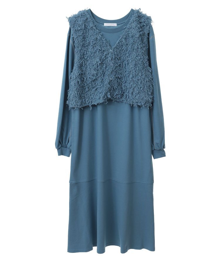 Green Parks「SET2点ベスト+配色ステッチワンピース」|ワンピース|