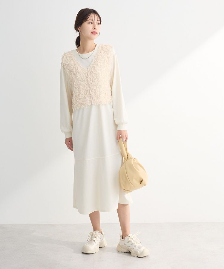 Green Parks「SET2点ベスト+配色ステッチワンピース」|ワンピース|