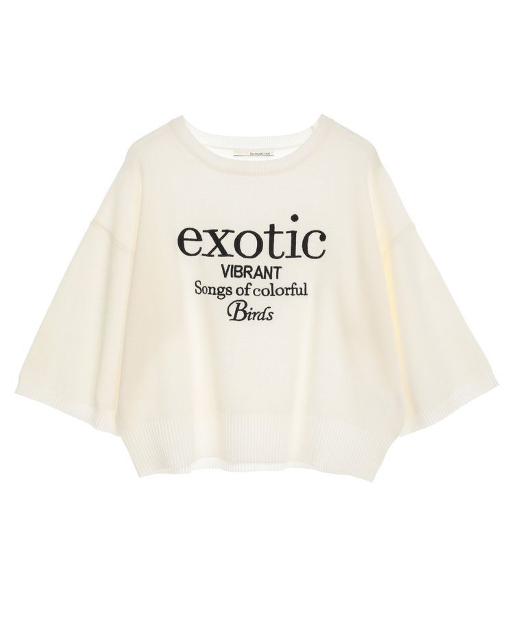 Green Parks「・ELENCARE DUE ロゴ刺繍6分袖ニット」|ニット・セーター|