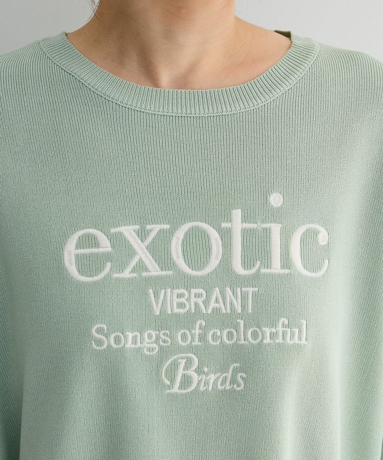 Green Parks「・ELENCARE DUE ロゴ刺繍6分袖ニット」|ニット・セーター|