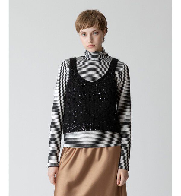 allureville「スパンコールモヘヤキャミ」|ベスト・ジレ|