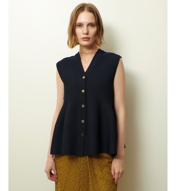 allureville「ペプラムジレ」|ニット・セーター|ネイビー