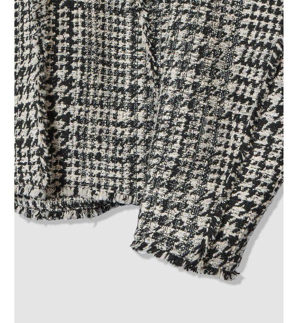 allureville「ハウンドトゥースブロッキングジャケット」|ノーカラージャケット|