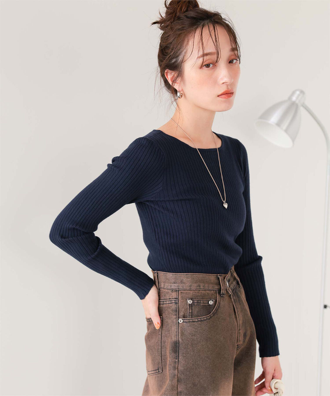 titivate「ボートネックリブ編みニット」|ニット・セーター|