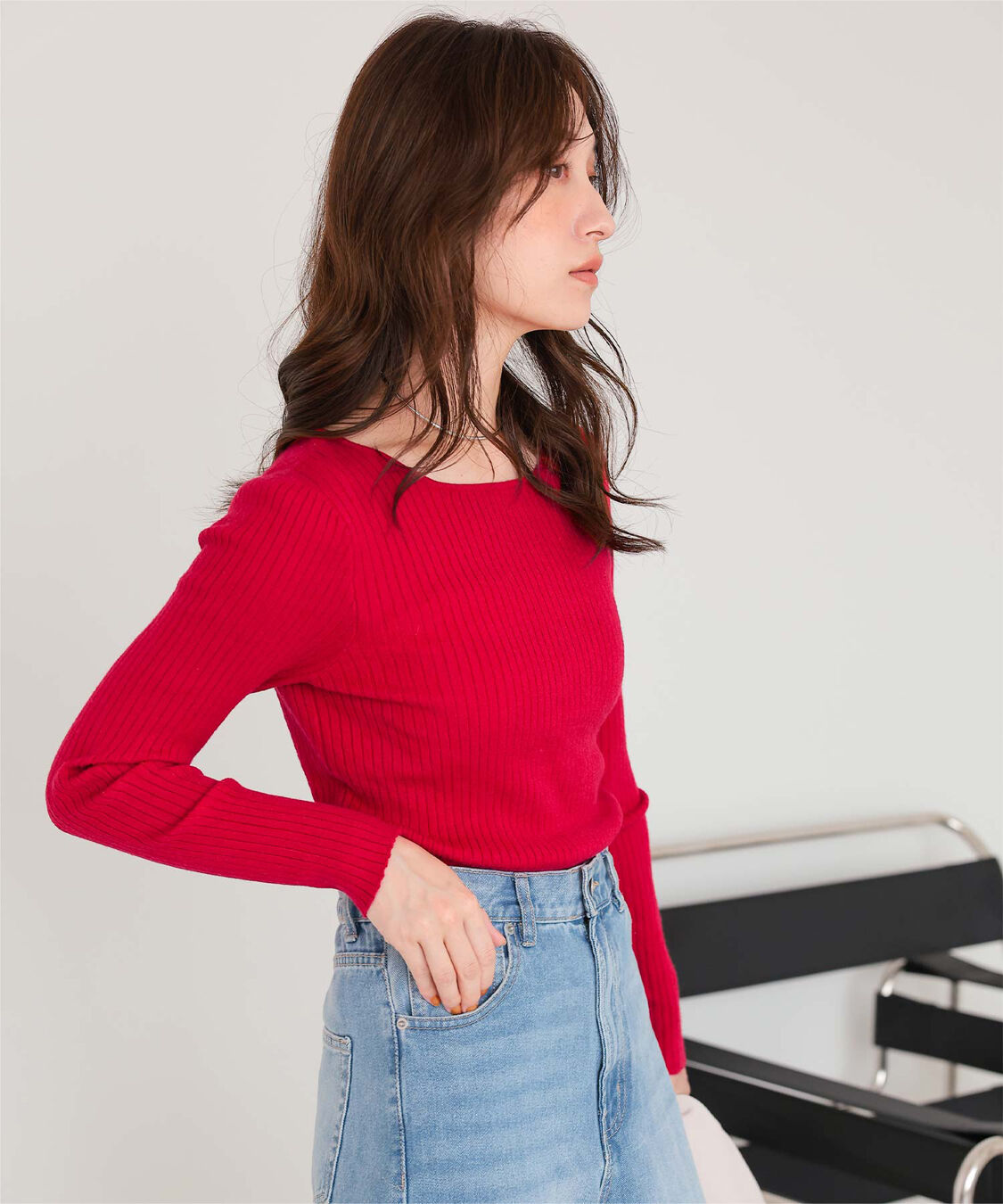 titivate「ボートネックリブ編みニット」|ニット・セーター|