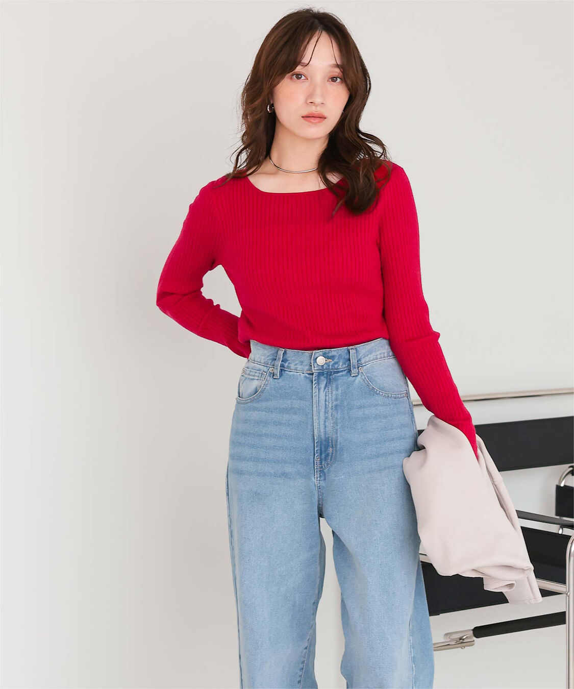 titivate「ボートネックリブ編みニット」|ニット・セーター|