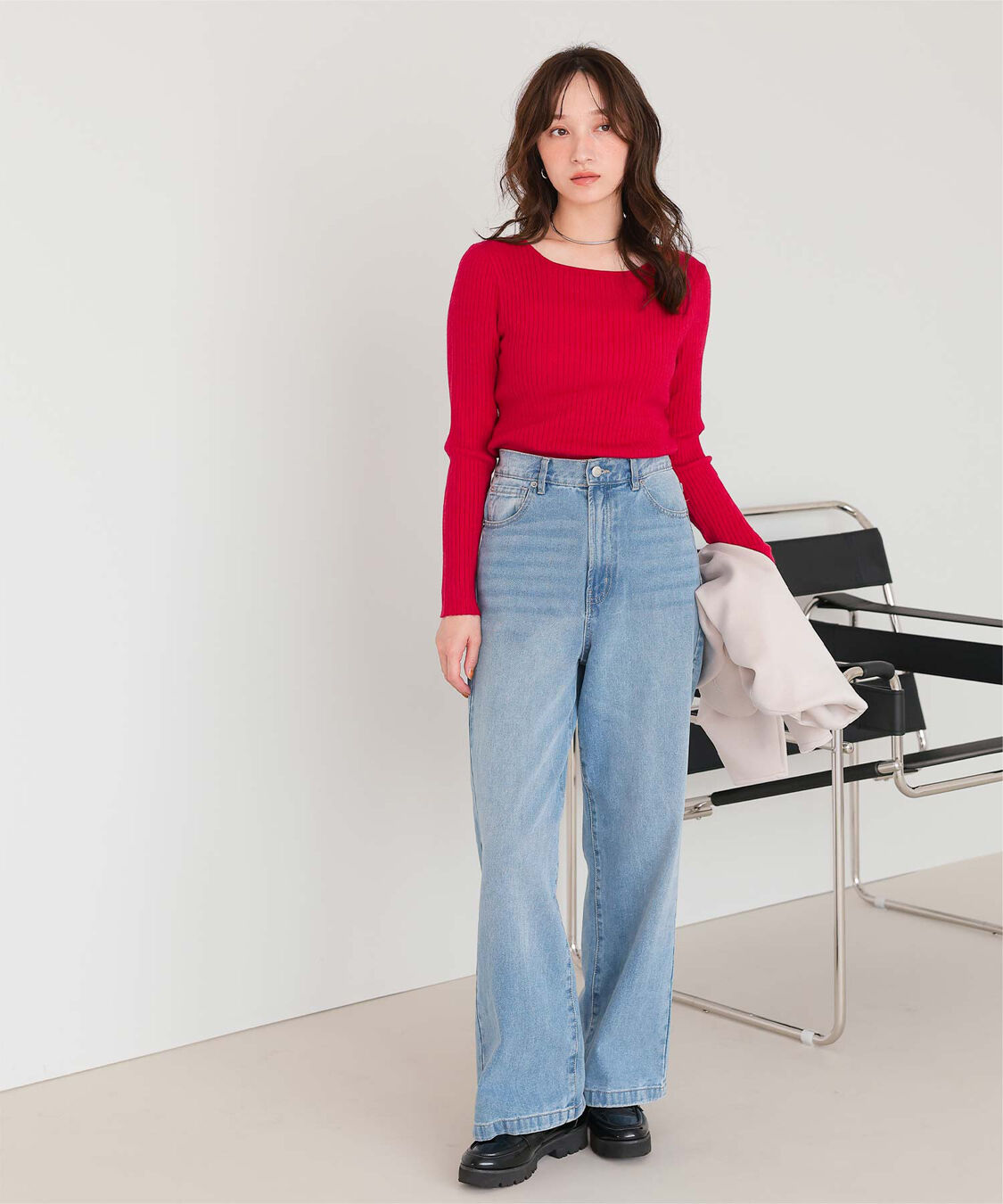 titivate「ボートネックリブ編みニット」|ニット・セーター|