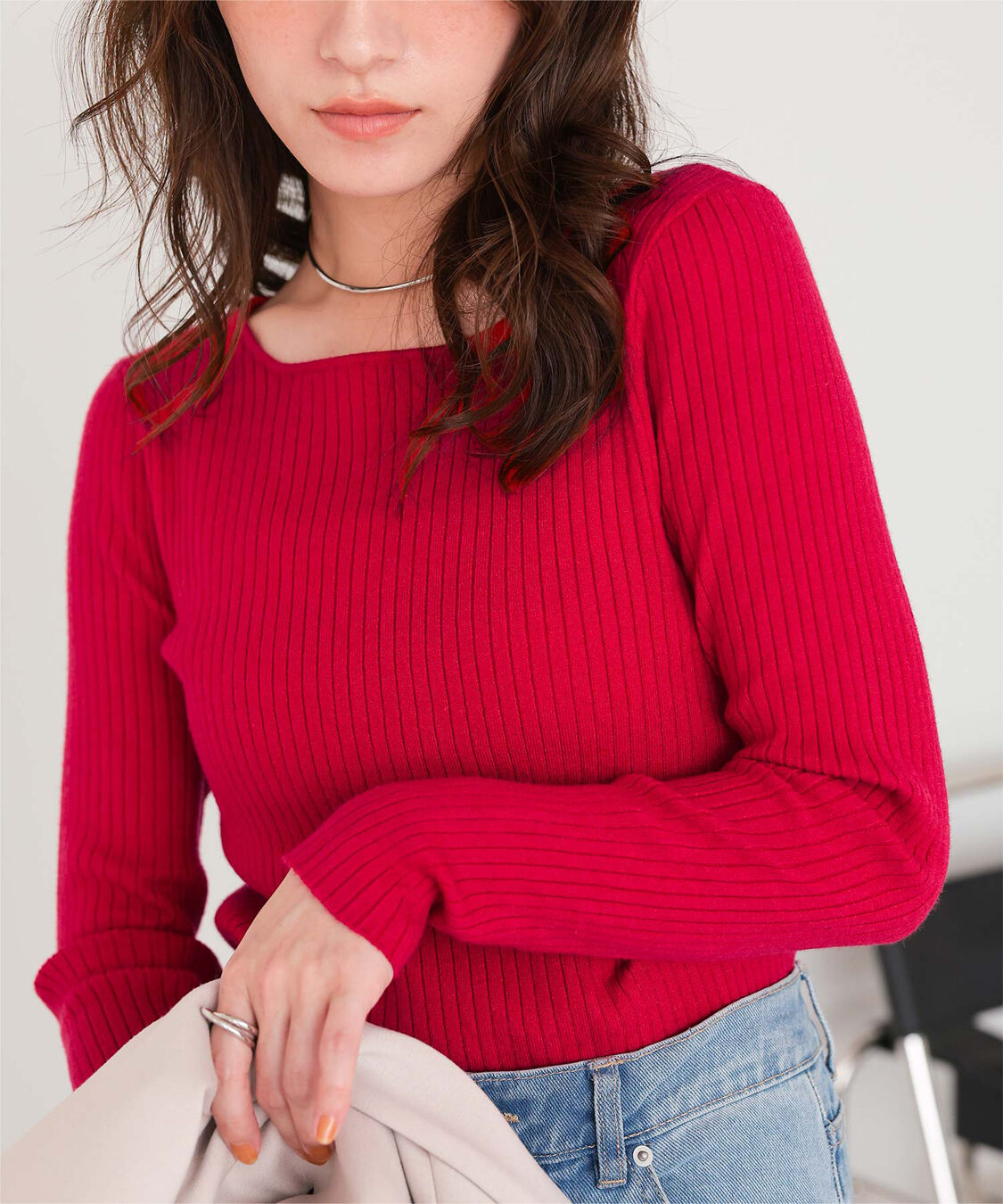 titivate「ボートネックリブ編みニット」|ニット・セーター|