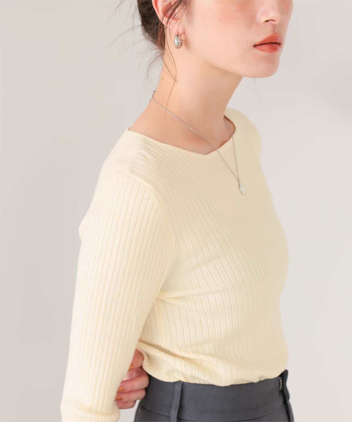 titivate「ボートネックリブ編みニット」|ニット・セーター|