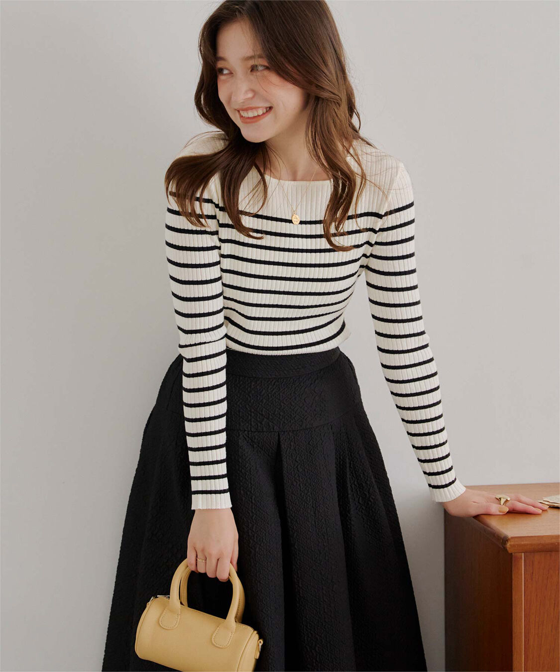 titivate「ボートネックリブ編みニット」|ニット・セーター|