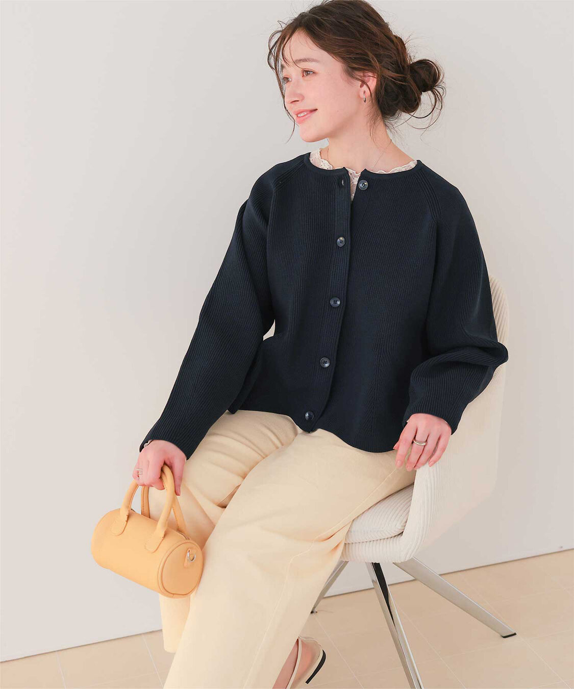 titivate「ペプラムデザインニットカーディガン」|ニット・セーター|