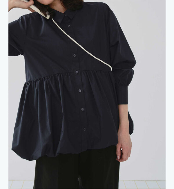 titivate「襟付ヘムバルーンシャツ」|シャツ・ブラウス|