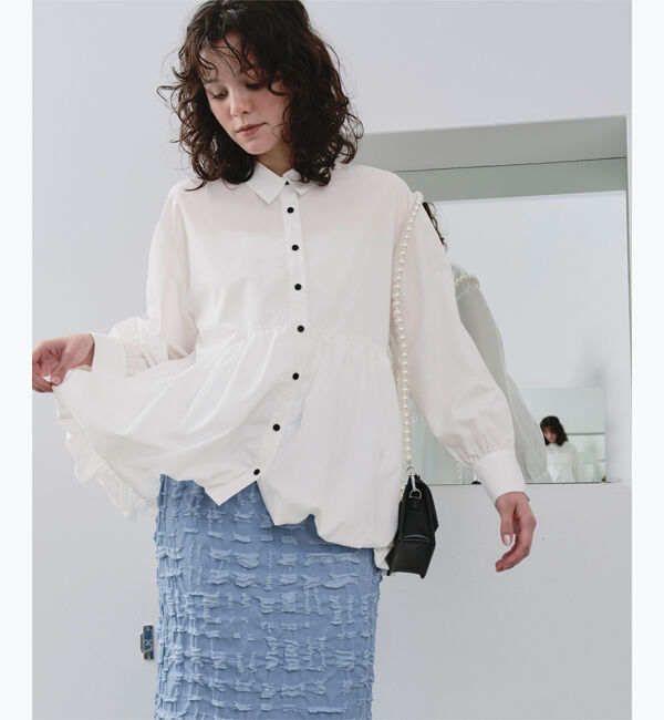titivate「襟付ヘムバルーンシャツ」|シャツ・ブラウス|