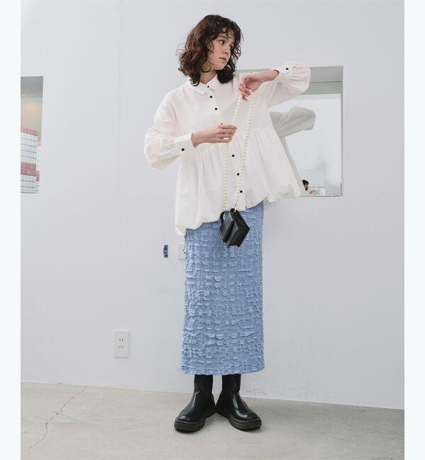 titivate「襟付ヘムバルーンシャツ」|シャツ・ブラウス|