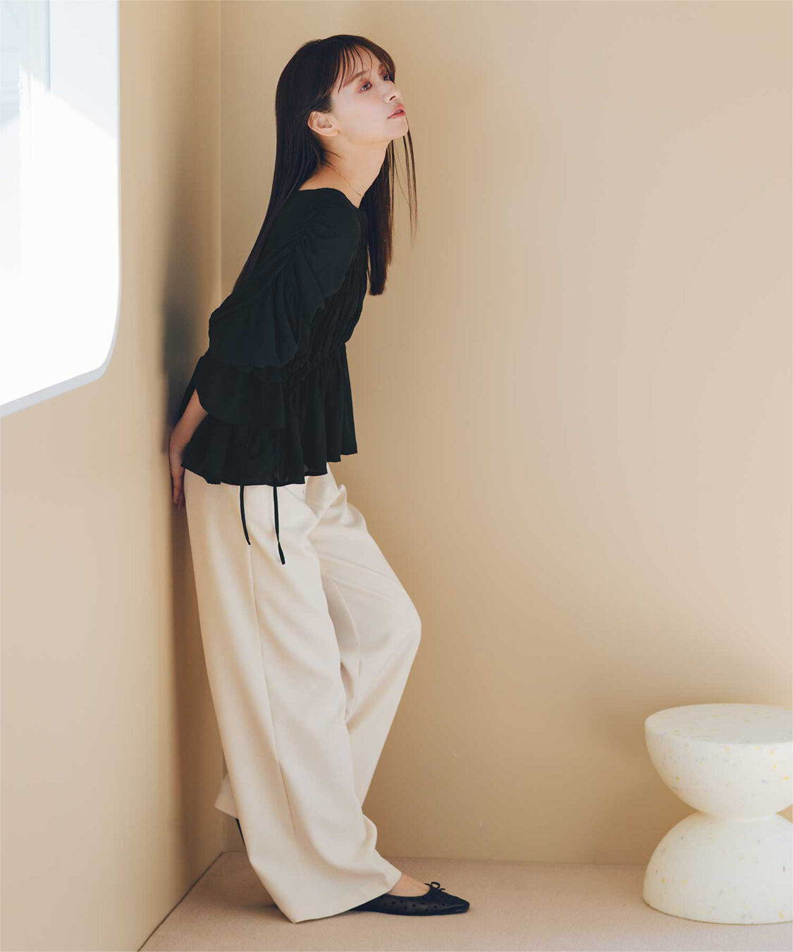 titivate「【赤埴奈津子さんS/Sコラボアイテム】ｼｬｰﾘﾝｸﾞｷﾞｬｻﾞｰﾎﾞﾘｭｰﾑﾌﾞﾗｳｽ」|シャツ・ブラウス|