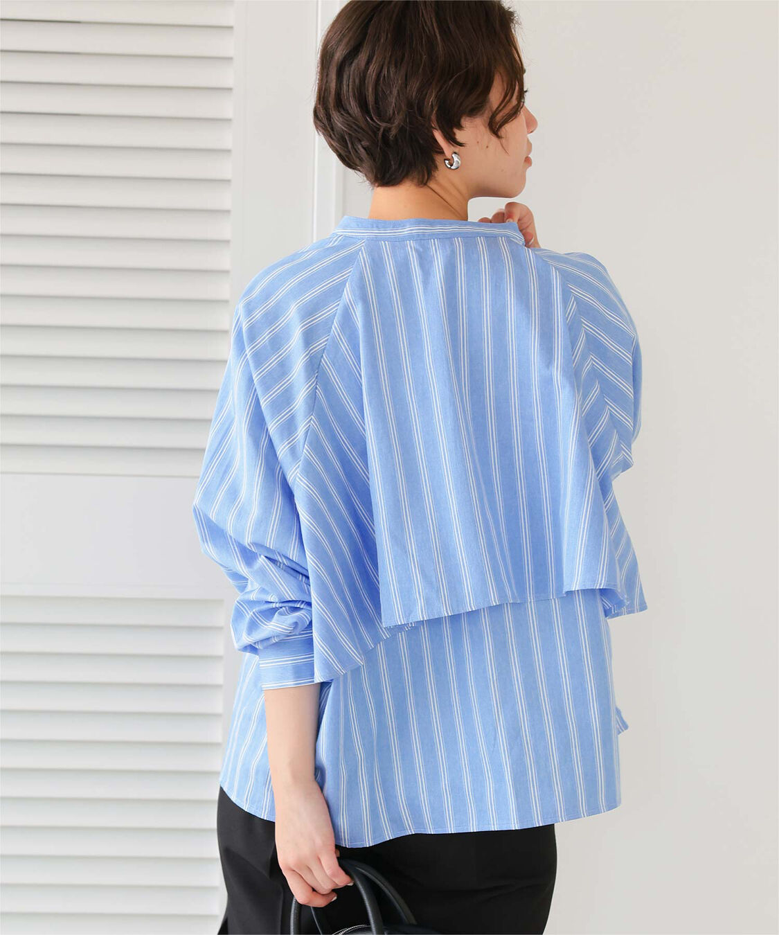 titivate「バックフリルバンドカラーシャツ」|シャツ・ブラウス|