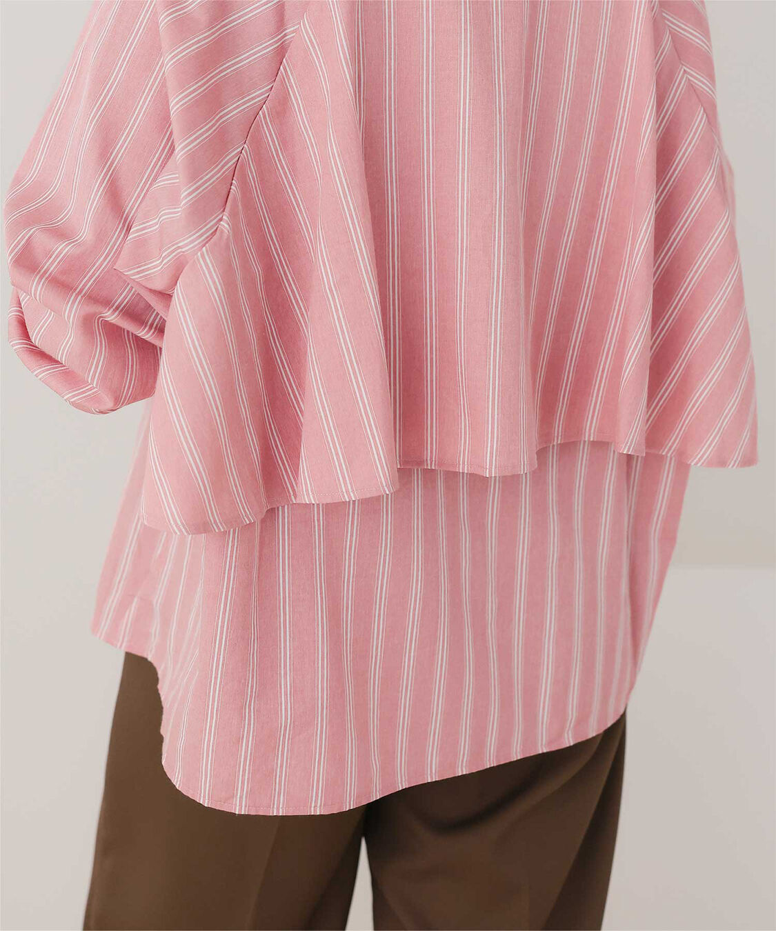 titivate「バックフリルバンドカラーシャツ」|シャツ・ブラウス|