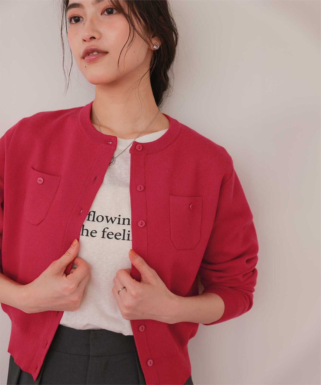 titivate「胸ポケットニットカーディガン」|ニット・セーター|