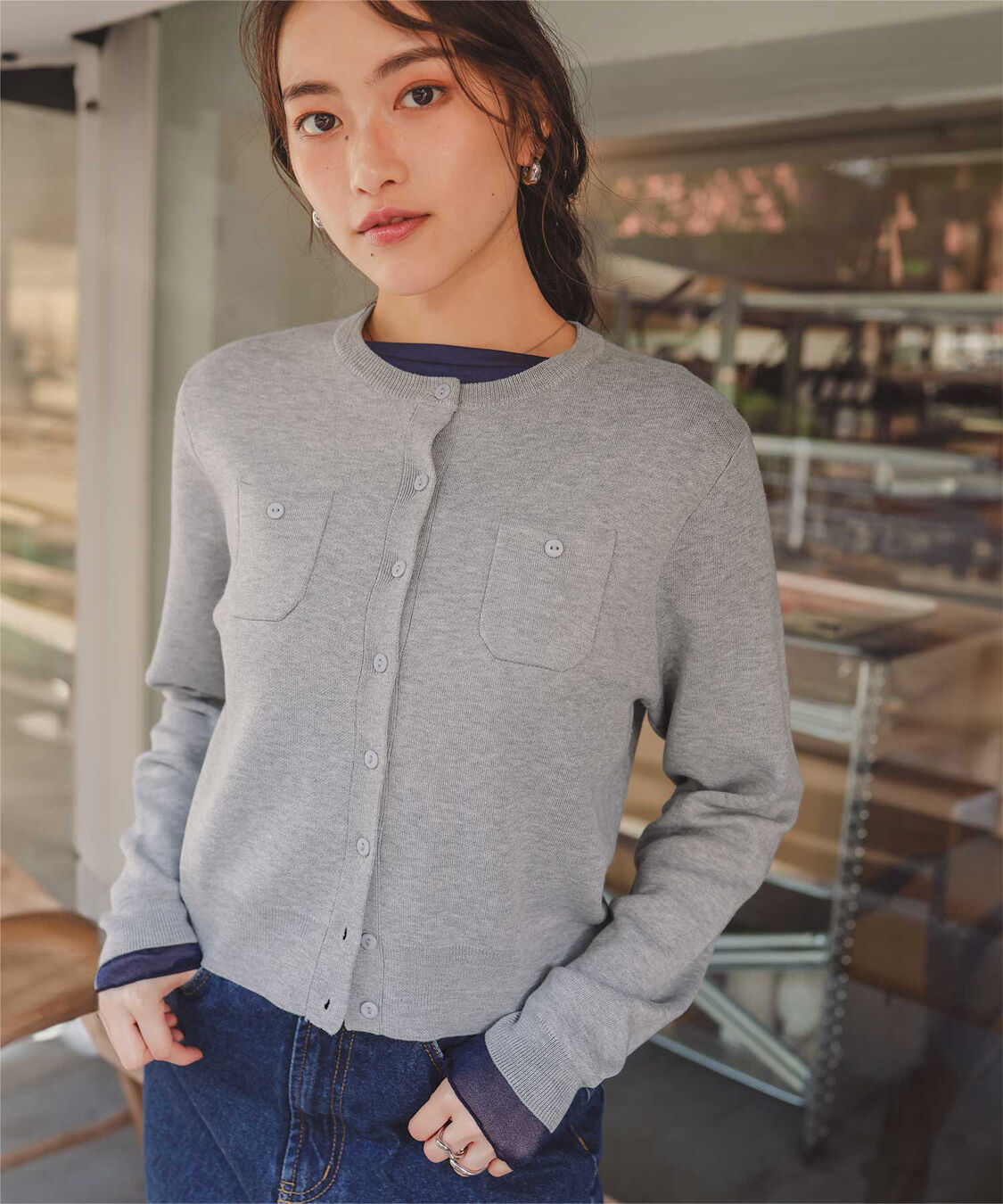 titivate「胸ポケットニットカーディガン」|ニット・セーター|