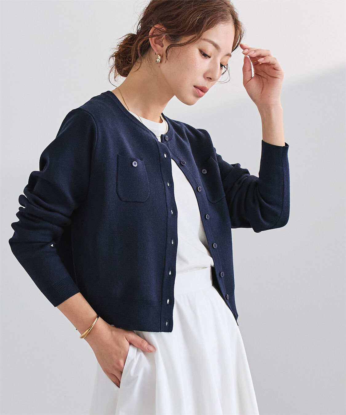 ur's「胸ポケットニットカーディガン」|ニット・セーター|
