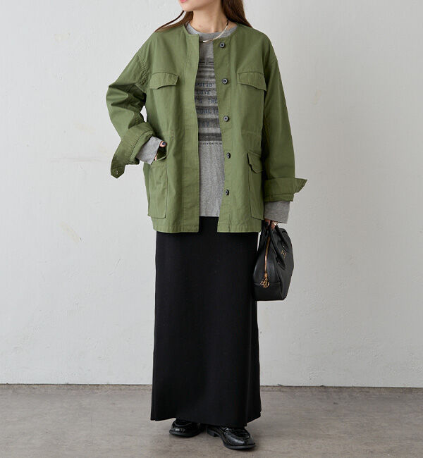  「【リバイバル】ノーカラーミリタリージャケット」|テーラードジャケット|