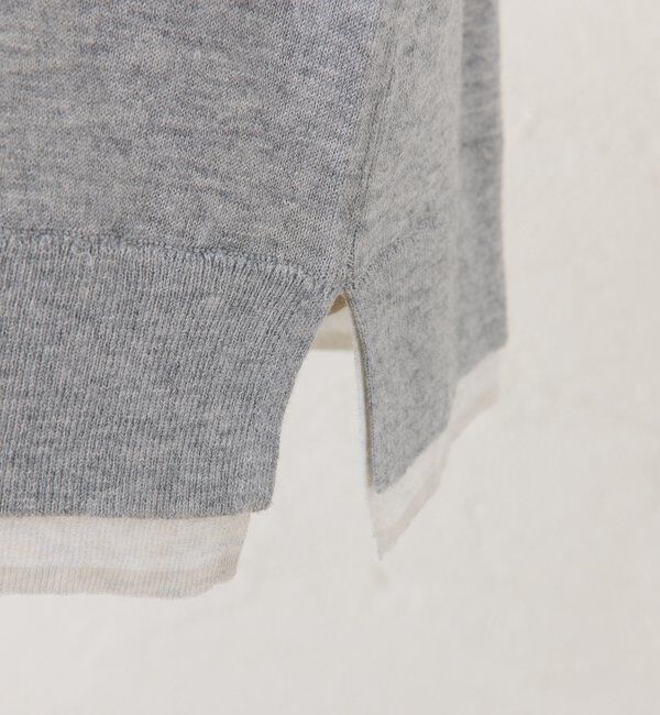  「レイヤード風配色ニットカーディガン」|カーディガン|