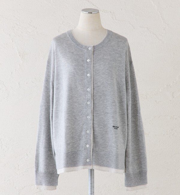 「レイヤード風配色ニットカーディガン」|カーディガン|