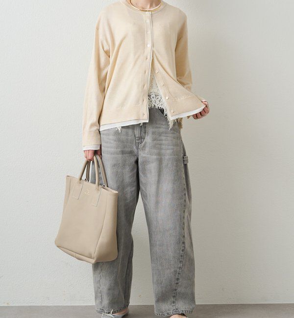  「レイヤード風配色ニットカーディガン」|カーディガン|