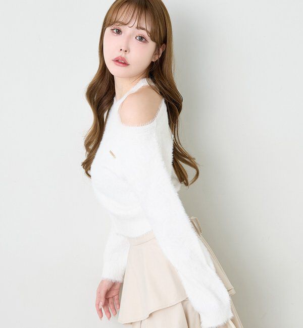  「プレート付きフェザーニット」|ニット・セーター|