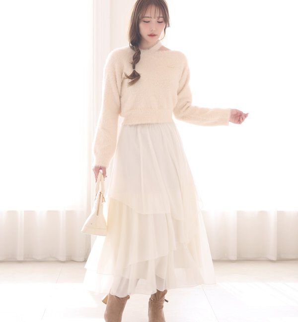  「プレート付きフェザーニット」|ニット・セーター|