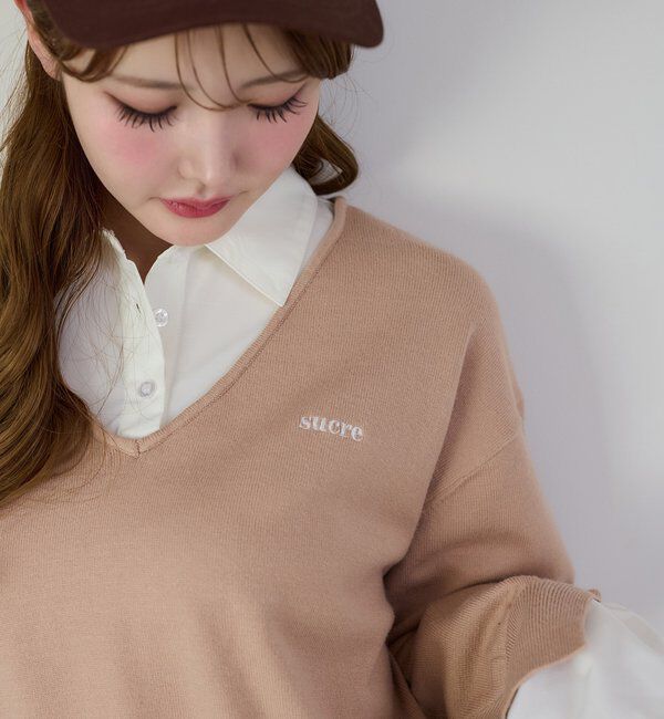  「ニットドッキングチュニックシャツワンピ」|ワンピース|