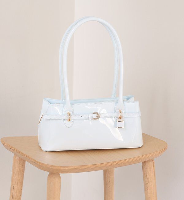  「ベルト付きエナメルバック」|ショルダー・メッセンジャー|ミント